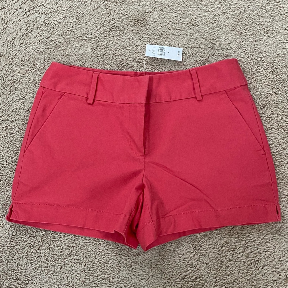 NWT LOFT Riviera Shorts With 4 Inch Inseam, Coral Pink Size 4